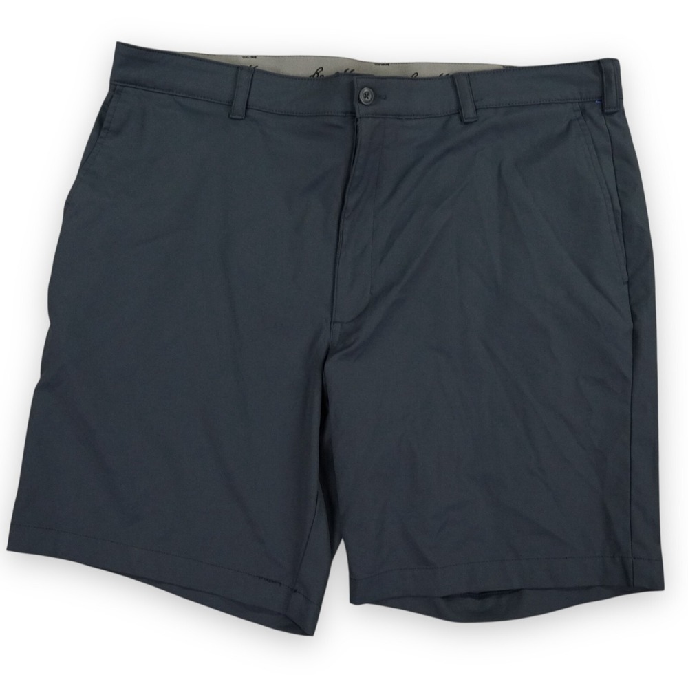 Ben Hogan Golf Shorts Men's 46 Gray Flat Front Performance Polyester Stretch